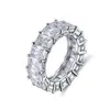 RINNTIN SR205 Plata de Ley 925 anillos de compromiso joyería de mujer Zirconia cúbica brillante alianzas de boda anillo de eternidad