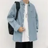 Camisas casuais masculinas Jaqueta primavera folgada streetwear oversized outono tops camisa roupas masculinas jeans longo manga moda vintage masculina harajuku