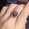 Cluster Rings Fine Jewelry 925 Sterling Silver Inlaid With Natural Gemstone Women's Luxury Vintage Oval Simple Black Opal Ring Support