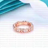 Ringen Rose Gold Band Diamond Split Colored Stainless Steel Wedding Designer Couple Jewelry Love Ring Women Gift Engagement with Box