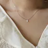 Hänge halsband hjärta litet halsband för kvinnor pläterade guld rostfritt stål tillbehör lyxkedjor brudtärna koreanska modesmycken
