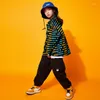 Scene Wear Kids Hip Hop Dancing Outfits Letters Print Jacket Tops Tshirt Street Pants Girls Jazz Dance Costumes kläder