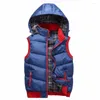 Chasse Vestes En Plein Air Hommes Hiver Coton Randonnée À Capuche Gilet Sans Manches Veste Slim Manteaux Couple Coton Rembourré Gilet 6 Couleurs M-5XL