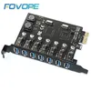 Cartes USB 3.0 PCI Express Adapter 7 Port USB 3 Hub PCI E Contrôleur Contrôleur PCIE USB3 PCIE EXPANSION CARTE CARTE POUR BUR