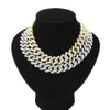 Rq Bling Iced Out 20mm Big Cuban Link Chain Collana Rapper Jewelry Thick Miami