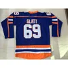 C2604 Mit Goon Hockey Jersey 100% costurado # 69 Doug The Thug Glatt Jersey GOON Movie Hockey Halifax Jerseys Blue