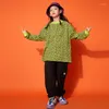 Vêtements de scène enfants Hip Hop vêtements imprimé léopard sweat surdimensionné t-shirt survêtement pantalon pour garçons filles Jazz danse Costume vêtements