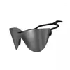 Solglasögon 2023 Y2K Punk Rimless One Piece Women Designer för män Goggles Hip Hop Overized Eyewear