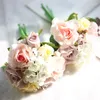 Kwiaty dekoracyjne sztuczna mieszanka róż hortensji kwiat bukiet domowy dekoracja ślubna produkty ślubne
