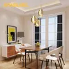 Pendellampor moderna kreativa metallglasbelysningar gyllene e14 lampa för vardagsrum sängen korridor matsal kafé belysning
