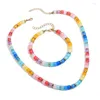 Cadenas Boho moda multicolor resina acrílica cuentas hechas a mano collares para mujeres moda geométrica cuerdas de mano encanto playa joyería regalo