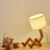Bordslampor Robotformat vardagsrum E27 Flexibel träbas LED -lampa fungerar nordiskt modernt lärande för sovrumsinredning dekoration