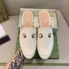 Mocassim de couro mulas com dedo redondo aberto nas costas ferragens acolchoadas 100% couro feminino mulas masculinas mules de luxo slip on princetown chinelo mocassim tamanho 34-46