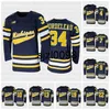 SJ98 Michigan Wolverines College Hockey Navy Replica Jersey 4 Cam York 7 Nick Blankenburg 9 Eric Ciccolini Beniers Johnson Brisson Power Mann