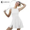 Basic Casual Jurken CUGOAO Dames Effen Tennispak met Korte Mouwloos Golf Badminton Sportjurken Dames Gym Fitness Sportkleding 230603