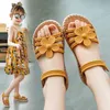 Sandálias Fashion Cute Flower Girls Sandals Summer Children's Flat Soft Bottom Princess Shoes Little Girl Baby Confortáveis Sandálias R230603