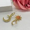 Stern-Mond-Ohrringe, hochwertiges Silber, Charm-Ohrring, Modedesigner-Marke, Gold-Silber-Ohrstecker, trendiger, bezaubernder Schmuck, Geschenk