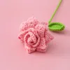 Fleurs décoratives 1PC tricot Bouquet Rose fleur tricoté à la main faux bricolage tricot maison Table créatif Festival décorer pour petite amie