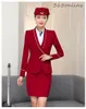 Dwuczęściowe spodnie kobiet formalne nowatorskie profesjonalne kobiety kombinezony biznesowe ol style damskie biuro stewardess mundury blezery tworzy wiosnę