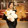 Plush Dolls 45cm Cute Gingerbread Man Toy Stuffed Soft Pillows Cushion Kawaii Bear Rabbit Dinosaur Cat Home Decor Xmas Birthday Gift 230603