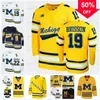 Mag MitNess Michigan Wolverines Hockey Jersey Quinn Hughes Dylan Larkin Cam York Strauss Mann Thomas Bordeleau Matty Beniers Owen Power Jack Becker