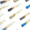 4st/pack Creative Cute Tassel Metal Memo Paper Golden Clips Set Index Bokmärke för böcker Office School Stationery Supplies