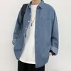 Camisas casuais masculinas Jaqueta primavera folgada streetwear oversized outono tops camisa roupas masculinas jeans longo manga moda vintage masculina harajuku