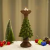 Castiçais Resina Árvore de Natal Castiçal Rústico Tealight Titular Estatuetas Sala de Estar Mesa Acessórios Decoração