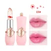 6 Pz/scatola Crystal Clear Fiore Jelly Lip Balm Kit Set Temperatura Cambiamento di Colore Rossetto Idratante Vitamina E Bellezza Salute