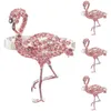 Dinnerware Sets 4pcs Hawaiian Party Napkin Ring Creative Flamingo Shaped Buckle Rhinestone Decoration Holder