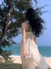 Повседневные платья 2023 Летняя элегантная вечеринка Макси платье Варнидос Винтажные женщины без рукавов с одной кусочкой леди белый дизайн