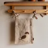 Diaper Pails Refills Bedside Storage Bag Embroidery Bird linen Baby Crib Organizer Hanging Bag for Baby Essentials Bed Hanging Diaper Toy Tissue 230603