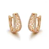Hoopörhängen mxgxfam zirkonblommor mönster för kvinnor mode smycken 585 guld pläterad 18 k god kvalitet