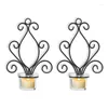 Candle Holders European Style Wrought Iron Holder Wedding Creative Home Wall Mounted Candelabra Garden Decoration Accessories Gifts A