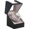 UE EE. UU. AU Reino Unido Enchufe Motor de clase alta Reloj Shaker Reloj Winder Estuche Titular Pantalla Automático Mecánico Negro Marrón Bobinado Joyería C249Z