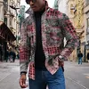 Men's Jackets 2023 Autumn And Winter Men's 3D Printed Jacket Fashion Cardigan Button Geometric Style Party Casual Daily Hip-hop Funny S