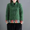 Roupas Étnicas Inverno Jaqueta de Veludo Feminina Estilo Nacional Thicken Tang Terno Chinês Vintage Solta Patchwork Feminino Tradição Casaco