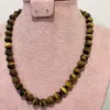 Chains 4/6/8MM Tiger's Eye Necklace Yellow Natural Stone Bead Jewelry Health Care Gemstone Protection Choker Healing Yoga Simple Female