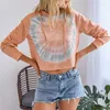 Camicie attive 2023 Tie Dye da donna Yoga Top Felpa allentata Camicia pullover con cappuccio a maniche lunghe Corsa Allenamento Fitness Sport