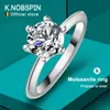Solitaire Ring Knobspin Original 925 Sterling Silver Ring Moissanite Diamonds med certifikat Fina smycken Bröllopsengagemang Ringar för kvinnor Z0603