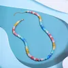 Kedjor boho mode multicolour akryl harts handgjorda pärlor halsband för kvinnor trendiga geometriska handsträngar charm strand smycken gåva