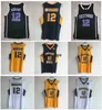 qqq8 Ja Morant Trikot Navy Elite Murray State Racers NCAA College Basketball Trikots Crestwood High School Knights Schwarz Weiß Blau Gelb Größe S-XXL