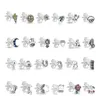 925 Silver Fit Pandora Earrings E Series Earrings Single Style Notes Versatile Temperament Fine Earrings Jewelry