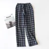 Vêtements de nuit pour femmes Fdfklak Coton Plaid Lounge Wear Été Pyjama Bas Mignon Élastique Casual Pyjama Pantalon Femmes Pijama Mujer Pantalon