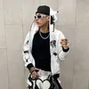 Designer SP5DER 555555 Moletom preto com zíper estampado em tela de aranha para homem Jaqueta esportiva punk Harajuku Roupa de rua gótica mangas compridas Moda coreana Venda de fábrica