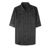 Camisas casuais masculinas luxo 2023 masculino meia manga havaiano hit slim fit preto branco blusas masculinas M-5XL