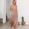 Vestido tipo túnica blanco largo para mujer, vestido playero informal para vacaciones de verano, vestidos de talla grande para mujer, ropa para mujer