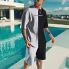 Chándales de hombre Camiseta de lujo para hombre Chándal Estampado 3d Deportes Traje de manga corta Estilo punk suelto Conjunto de 2 piezas Ropa de verano