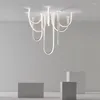 Lustres Lumière LED Art Lustre Suspension Plafonnier Moderne Créatif En Forme De U Vivant Suspendu Designer Nordique De Luxe Chambre Luminaire