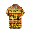 Chemises décontractées masculines 2023 Été plus taille chemise hawaïenne masculine folk ethnique motif design bouton bouton de mode classique